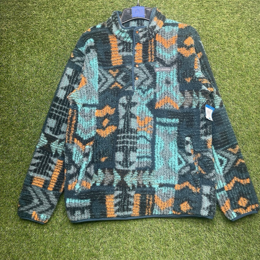 Columbia Aztec Jacket Mens Large Rugged Ridge™ II Sherpa 1/2 Snap Pullover NWT